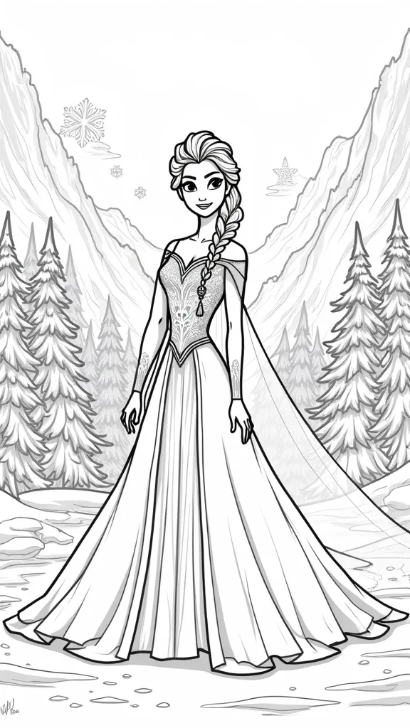 Páginas para colorear de Elsa Frozen 2 Elsa